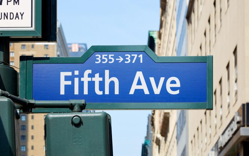 Fifth Avenue street in a sunny day in New York city